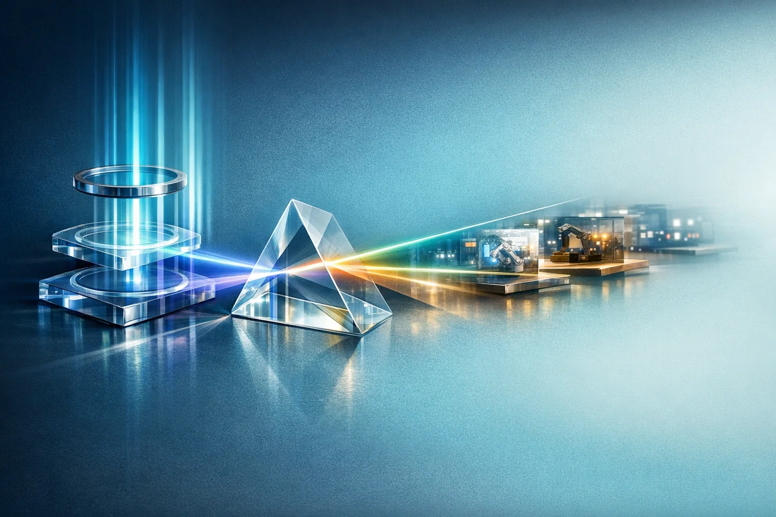 A calibration prism splitting benchmark signals from real-world workflow reality in auraboros site colors.